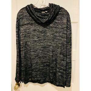 Gap Women's Sweater Size Medium Gray Long Sleeve Cowl Neck Knit Basic